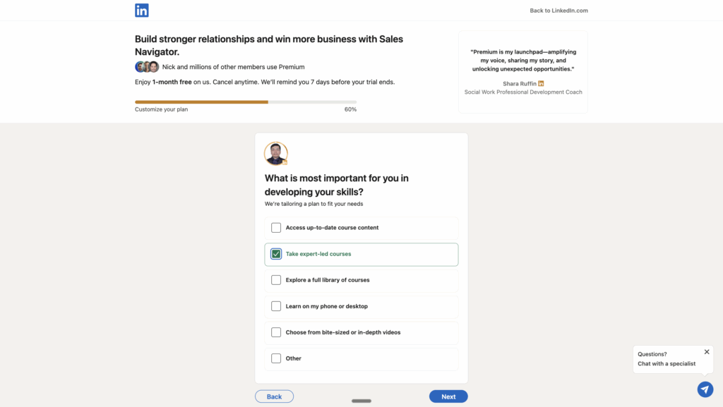 Customize your LinkedIn Premium
