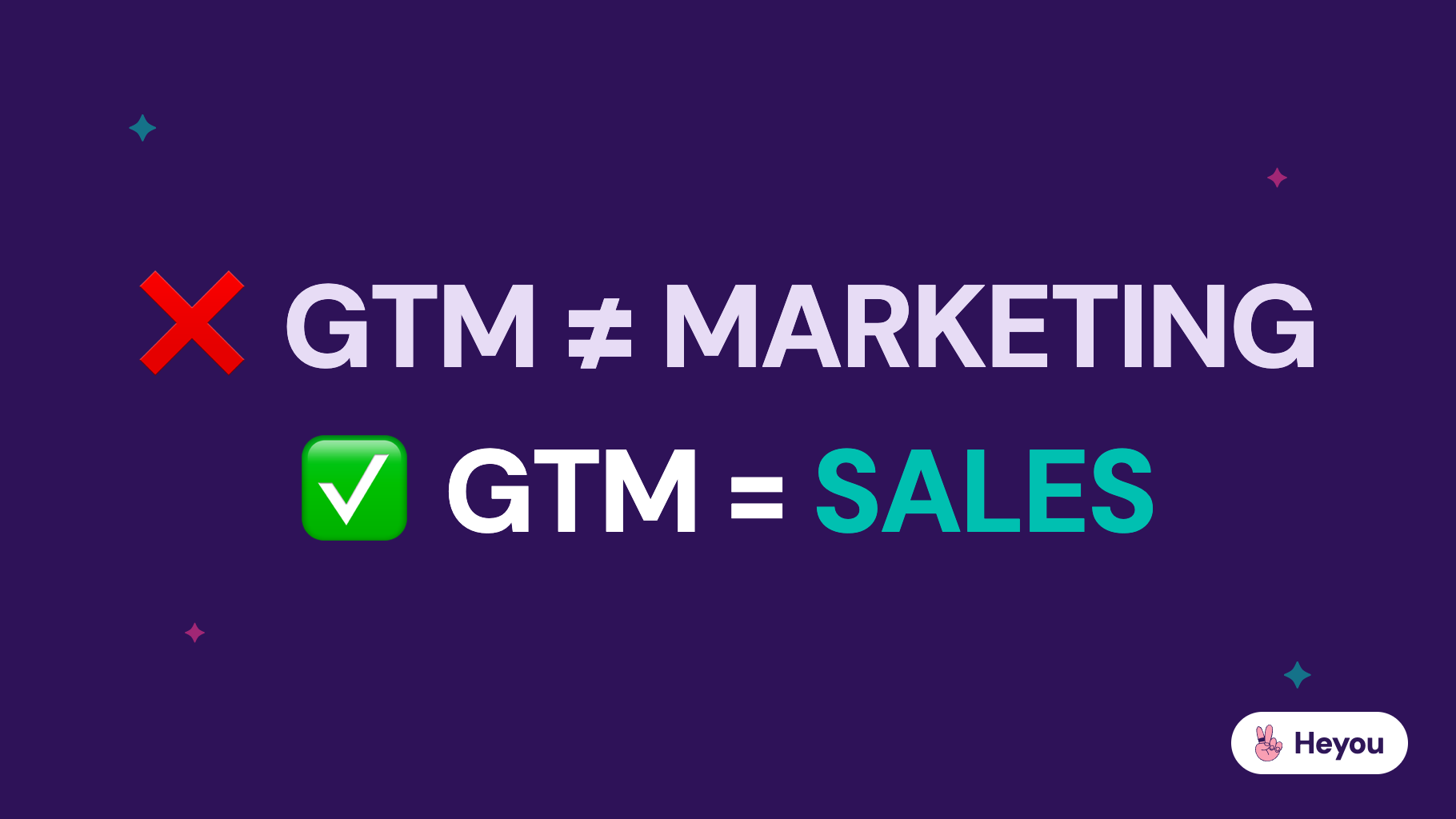 GTM is not marketing, GTM is sales - the core of GTM engineering, Heyou go-to-market guide