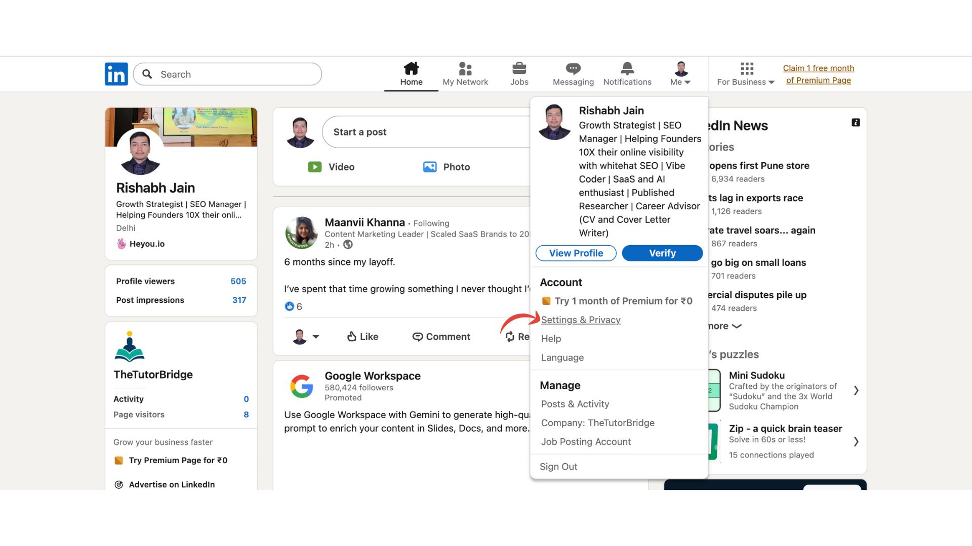 Activate LinkedIn Premium