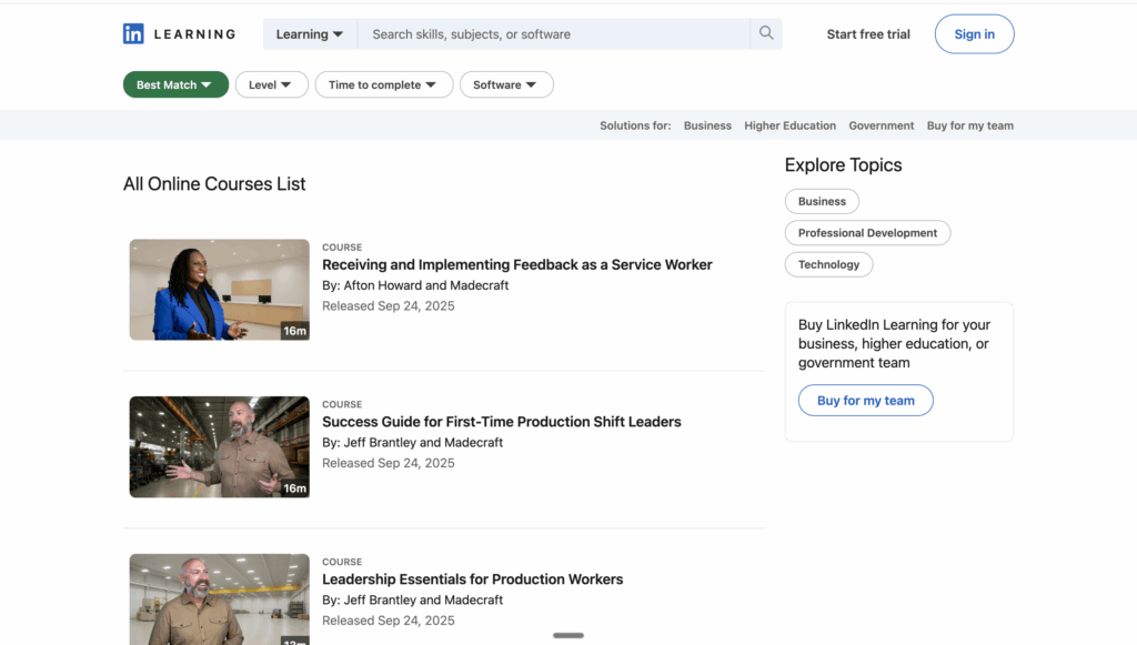 LinkedIn Learning Courses