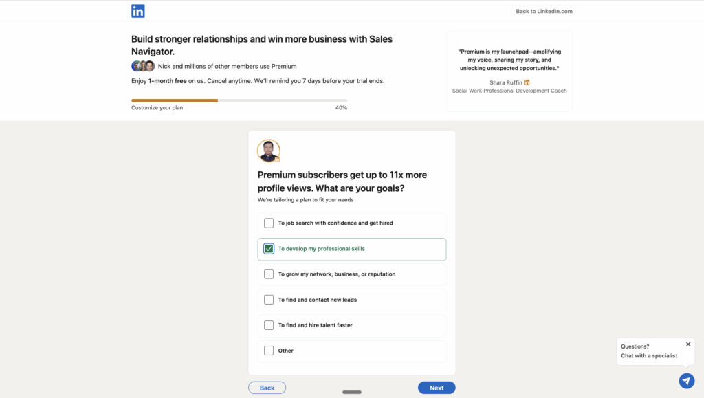Customize your LinkedIn Premium