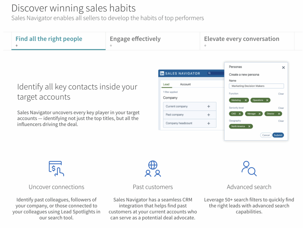 LinkedIn Sales Navigator Features