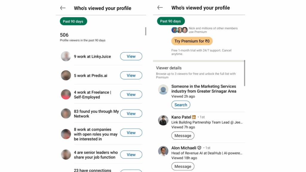 Tap “Profile Views” to check who visited your profile.