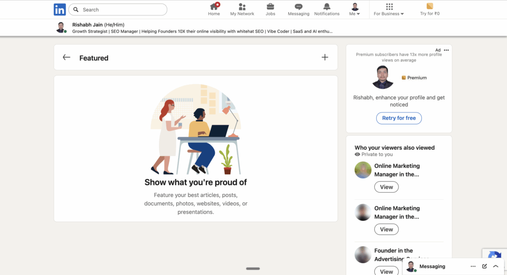 LinkedIn Featured Section